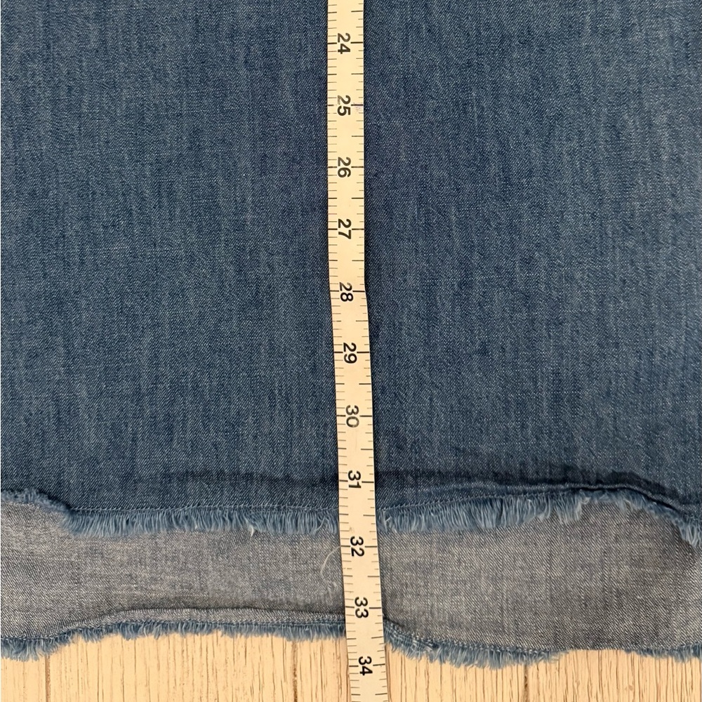 Denim Ruffle Sleeve Top - Picture 4 of 5